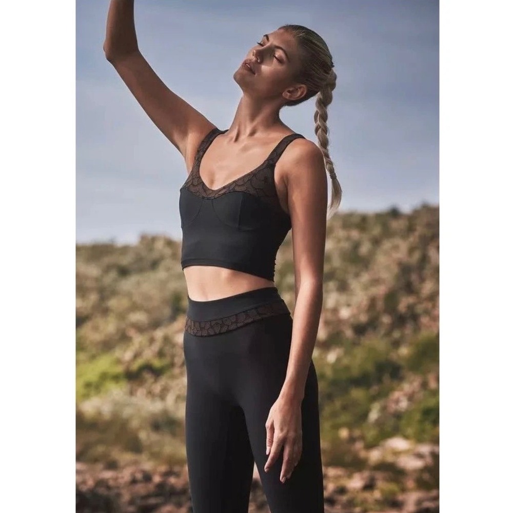Devon Windsor Irie Bra & Leggings Set Black Safari XS Activewear Bustier Top